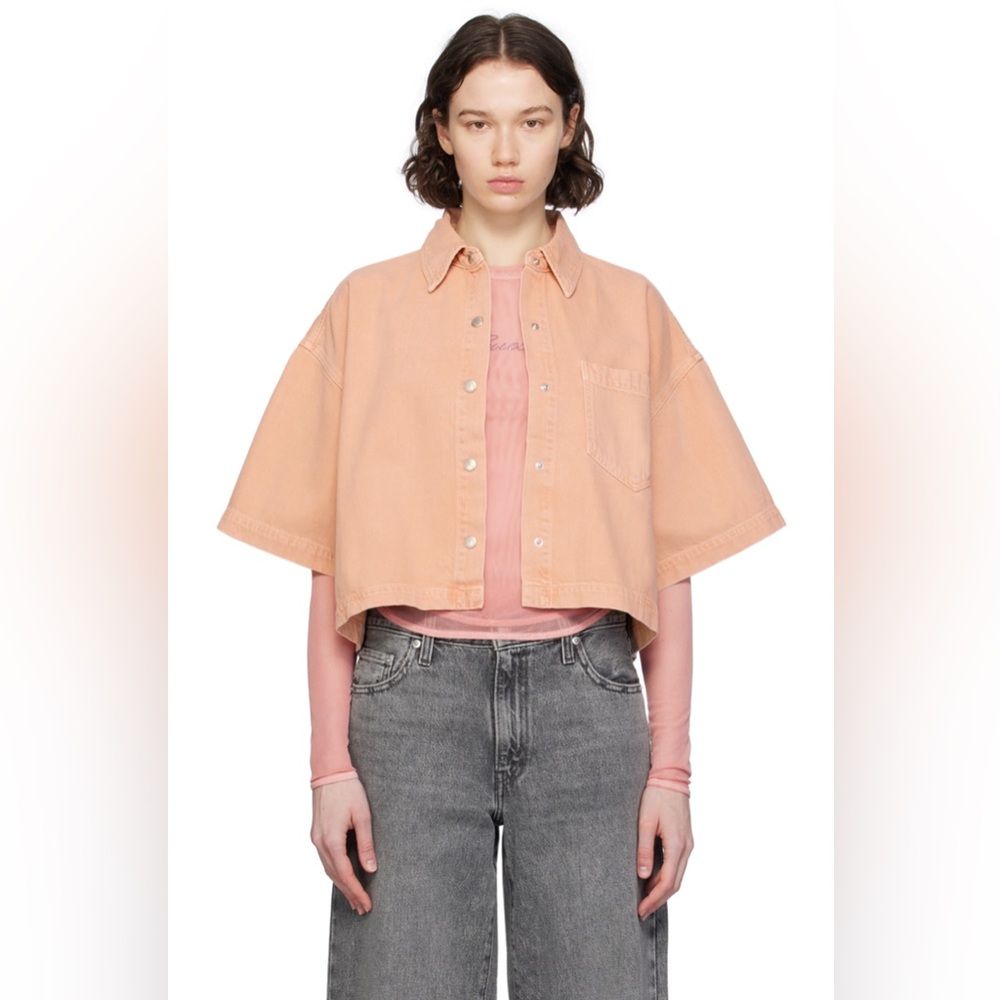 NWT AGOLDE - Rona Box Shirt in Pink Salt - Picture 7 of 8